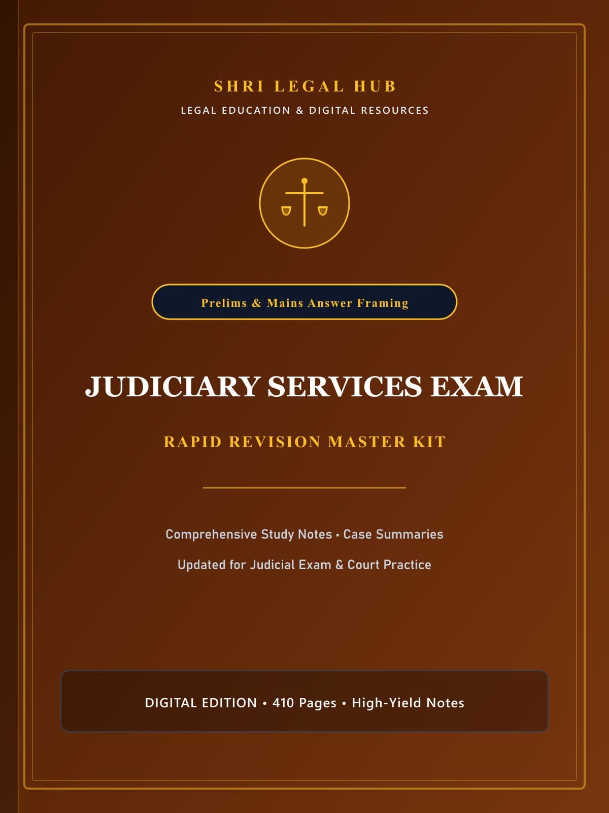 Judiciary Services Prelims & Mains: High-Yield Rapid Revision Kit